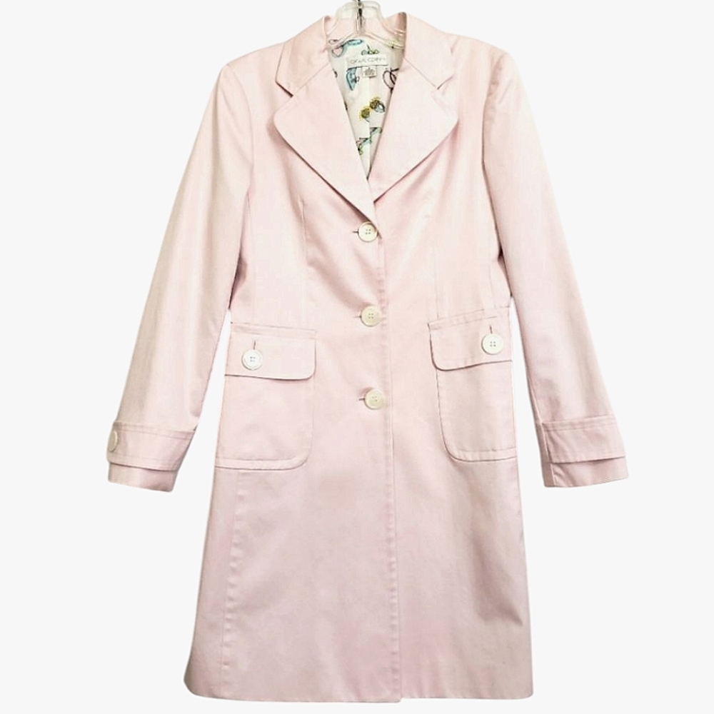 Vintage 80's Casual Corner Light Pink Trenchcoat/Dress Jacket